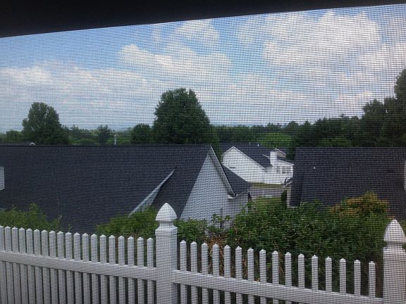 Fenced backyard with views