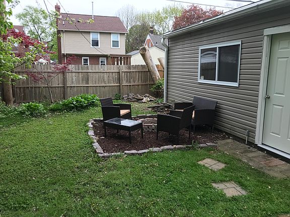 Backyard and fire pit