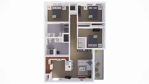 Floor plan 3 Bedroom 2 Bathroom C1