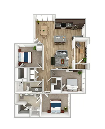 Floor plan C1 Roper - 3 Bedroom, 2 Bathroom