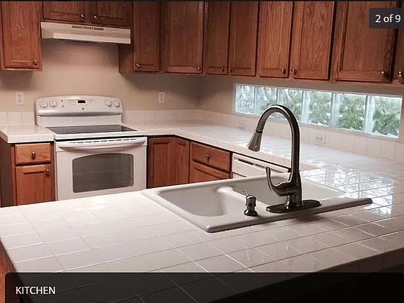 Clos up of the beautiful kitchen with glass block detail.