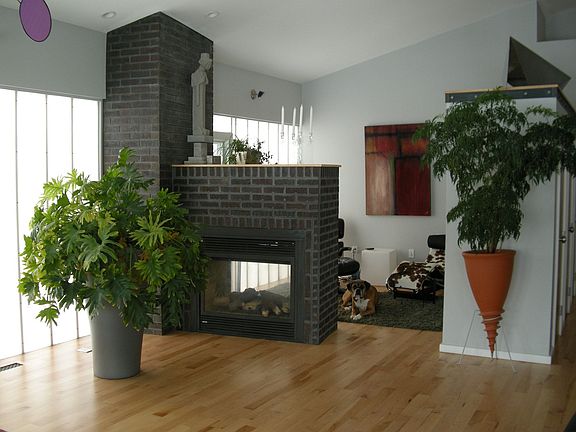 View into the reading room from the living room - note the translucent walls!