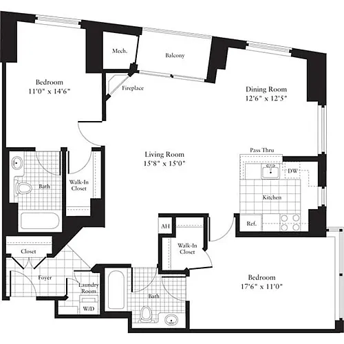 Floor plan 2 Bedrooms I