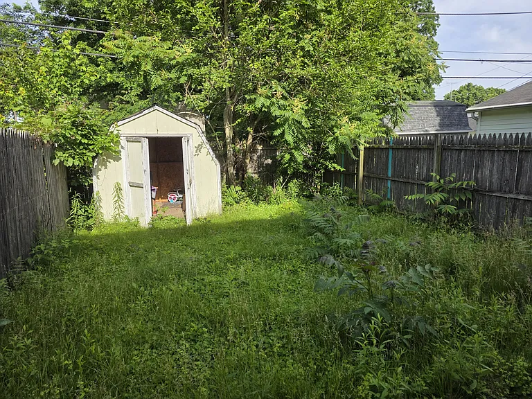 Shed in backyard