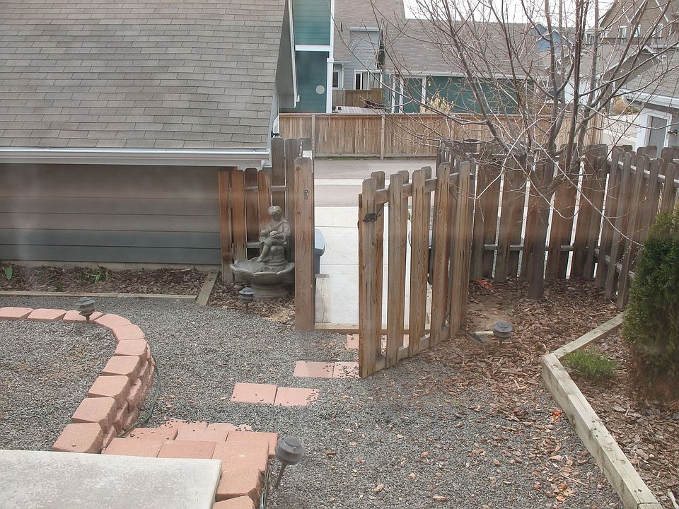 View from the back window toward the garage
