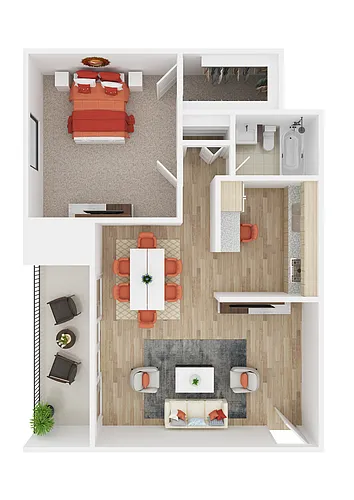 Floor plan Sequoia - 1x1