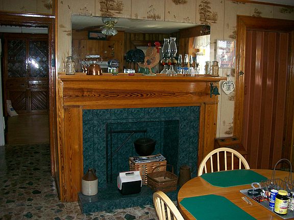 One of three fireplaces