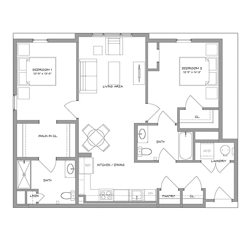 Floor plan 2BR1