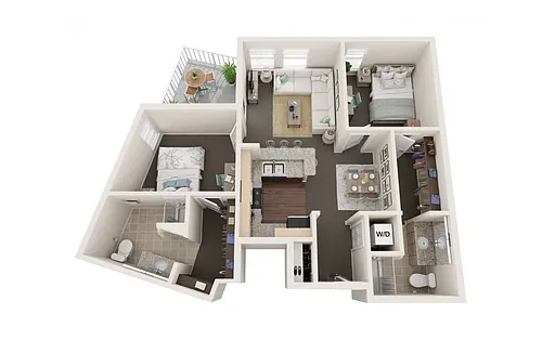 Floor plan 2BR/2BA - Corinthian