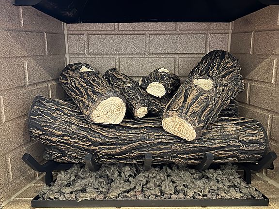 Newly refurbished gas fireplace