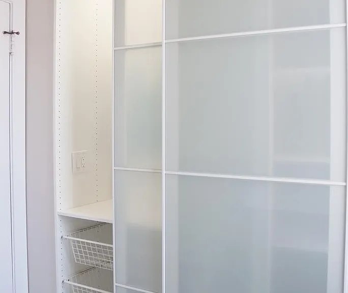Bathroom, second vanity counter with storage, electricity, and mirror