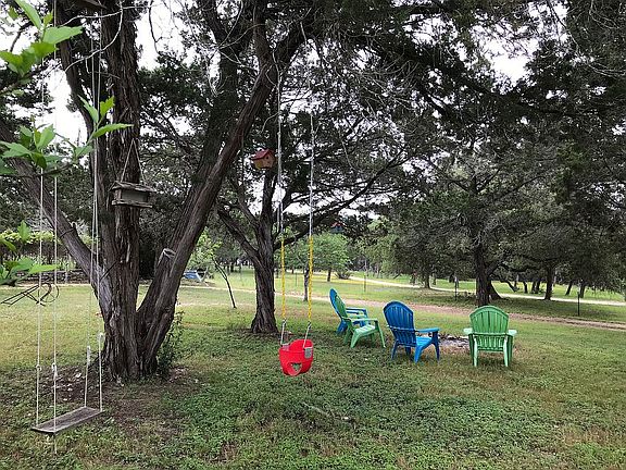 Fire pit area and swings