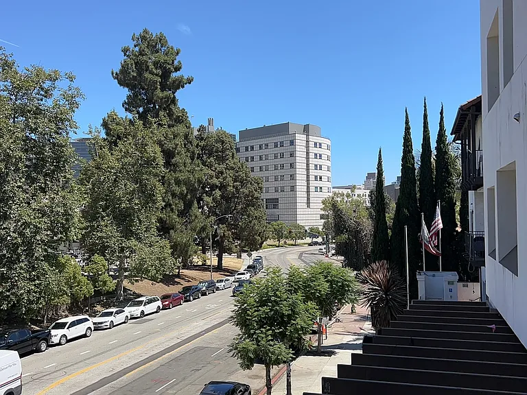 UCLA Ronald Reagan Hospital across the street
