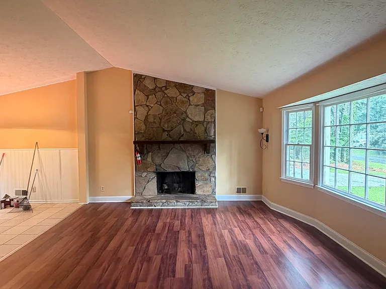 living room with fireplace