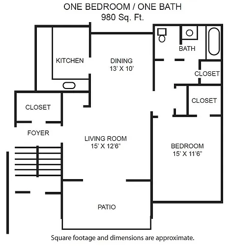 Floor plan 1 bed 1 bath
