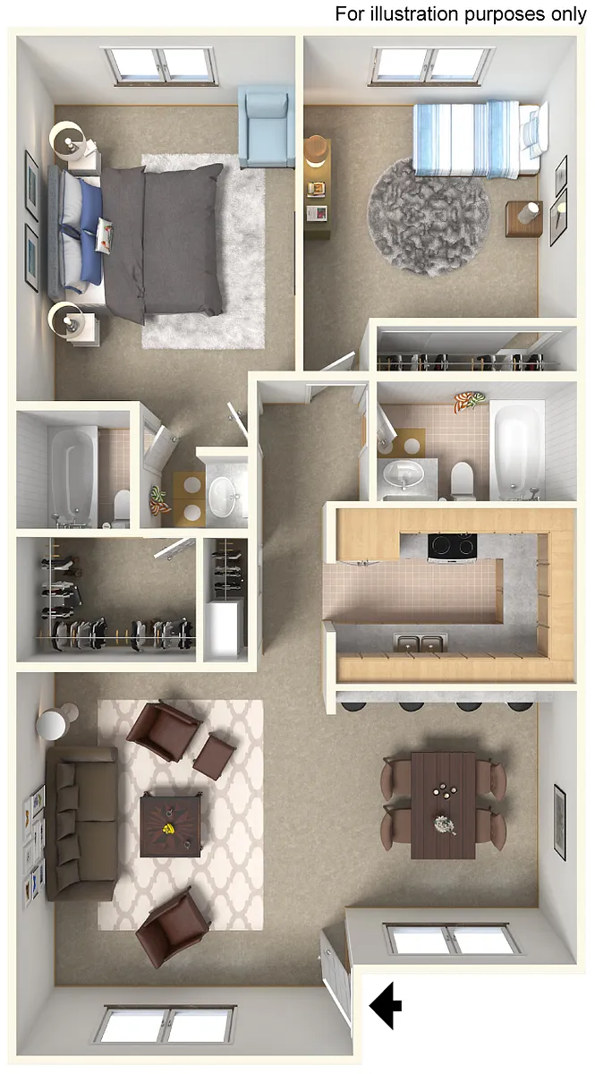 Floor plan 2 Bed 2 Bath