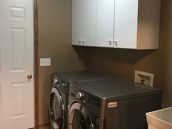 Laundry room and garage door