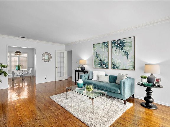 Living room and view of dining room