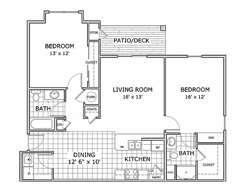 Floor plan Furnished 2 Bedroom