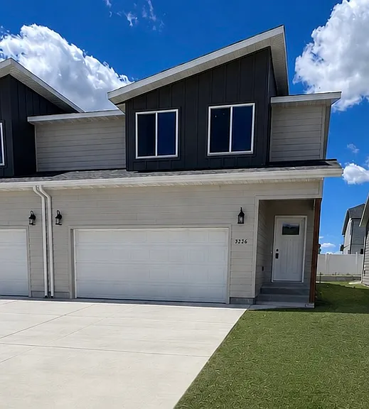 Front Entrance, two car attatched garage.