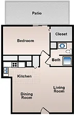 Floor plan One Bedroom/One Bath