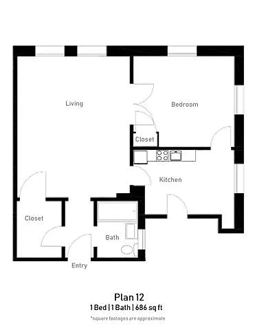 Floor plan Floor Plan 12 1BR 1BA Large