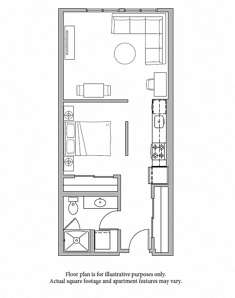 Floor plan O2 Open 1 Bed North
