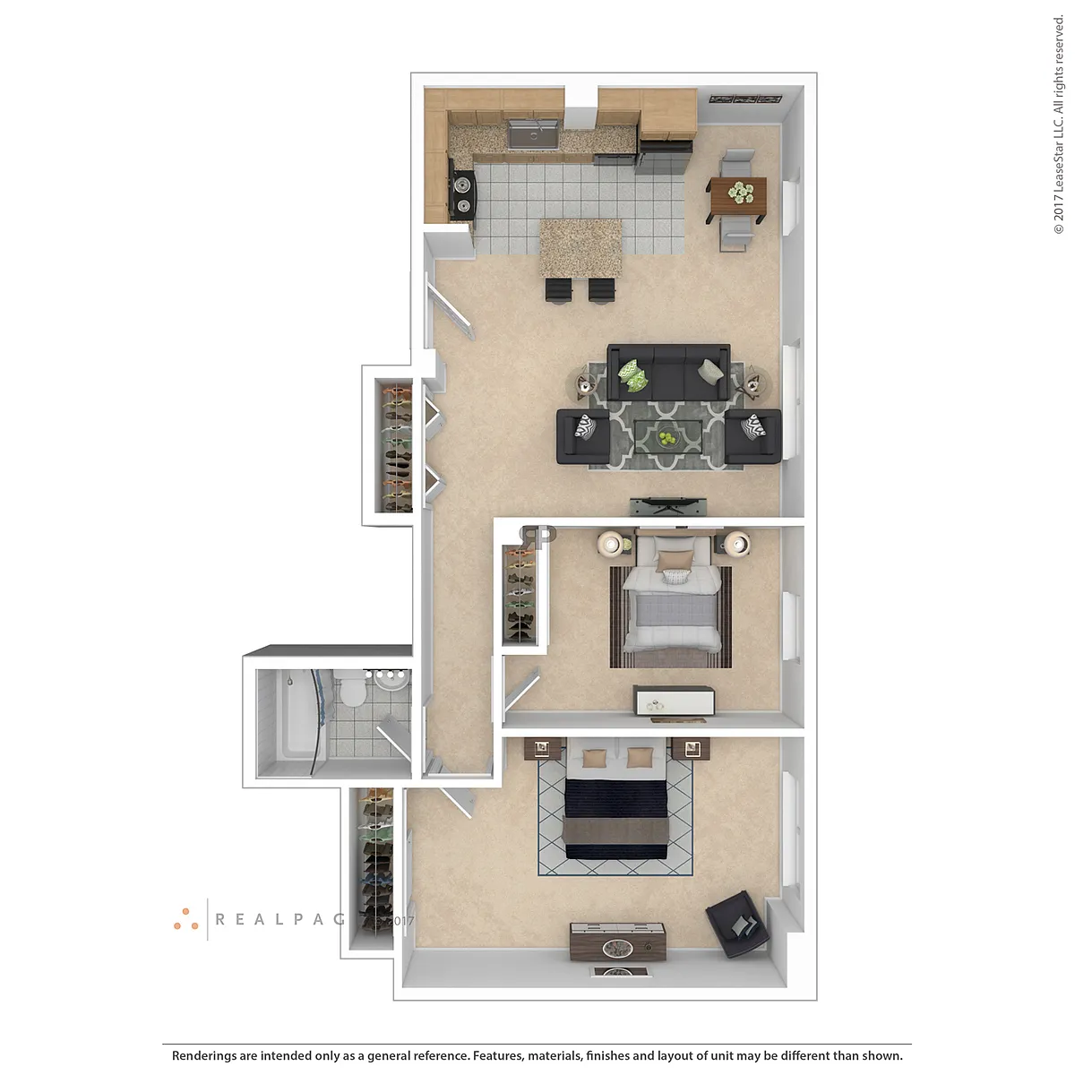 Floor plan 2 Bedroom I1 & J1