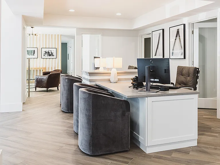 Brighty lit leasing office