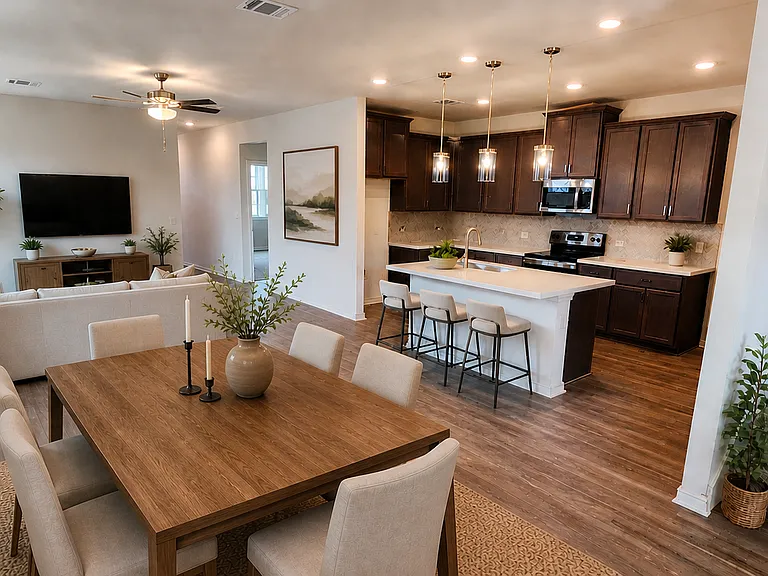 Living room, staged with AI