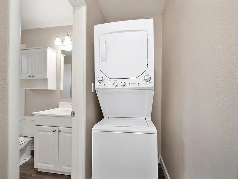 Each unit comes with its own washer-dryer.
