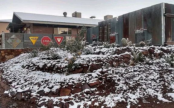 Snow in Bisbee - Xeriscape