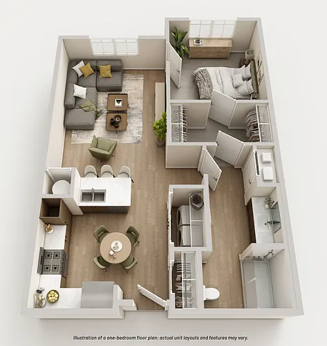 Floor plan 1 Bedroom 1 Bath