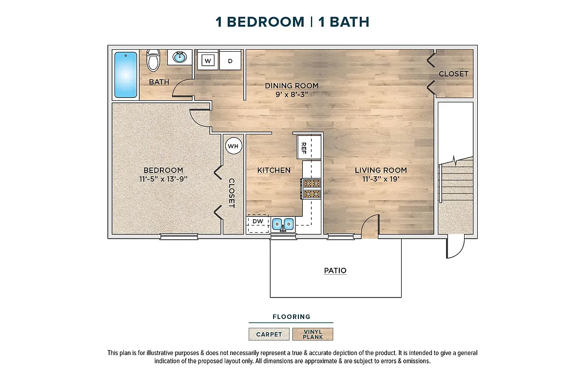 Floor plan 1 Bedroom Apartment