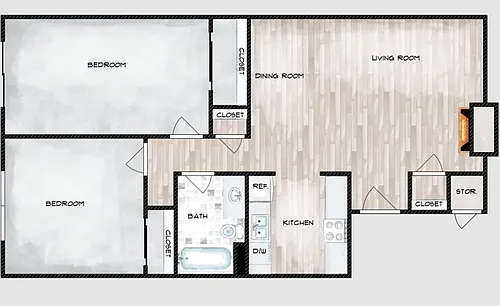 Floor plan B1R - 2x1