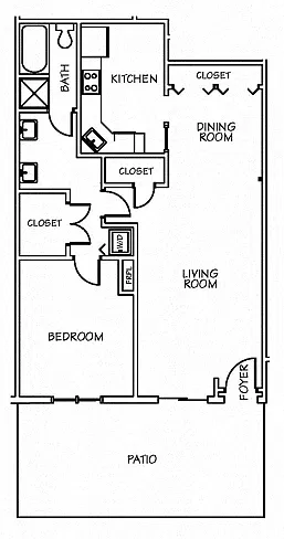 Floor plan 1 Bedroom 1 Bath