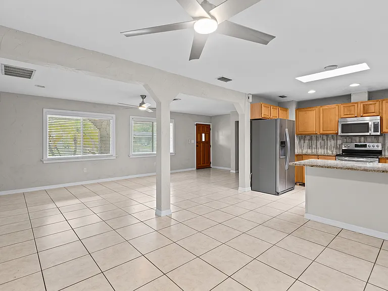 Dining area with view to living area