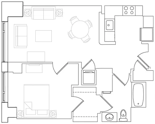 Floor plan 1 bedroom