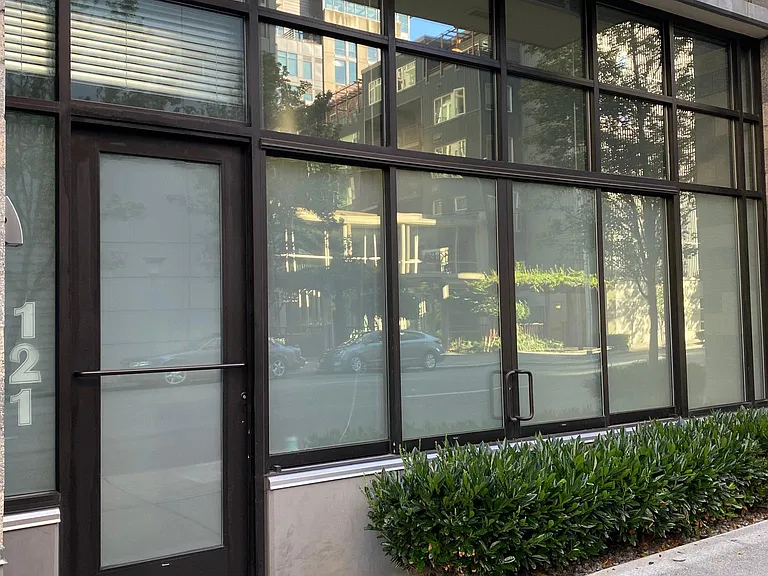 Outside entry with commercial grade privacy glass