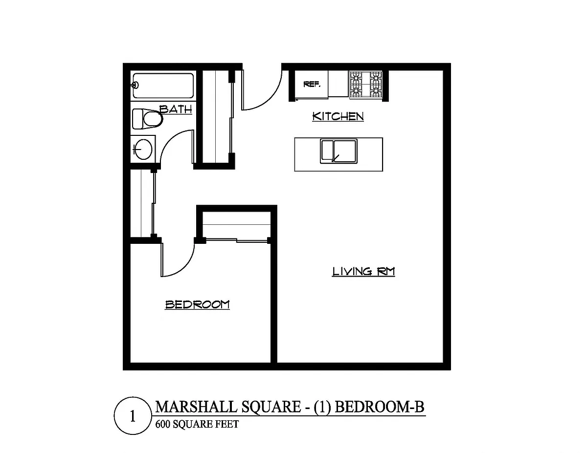 Floor plan One Bedroom B