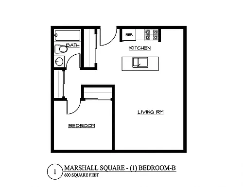 Floor plan One Bedroom B