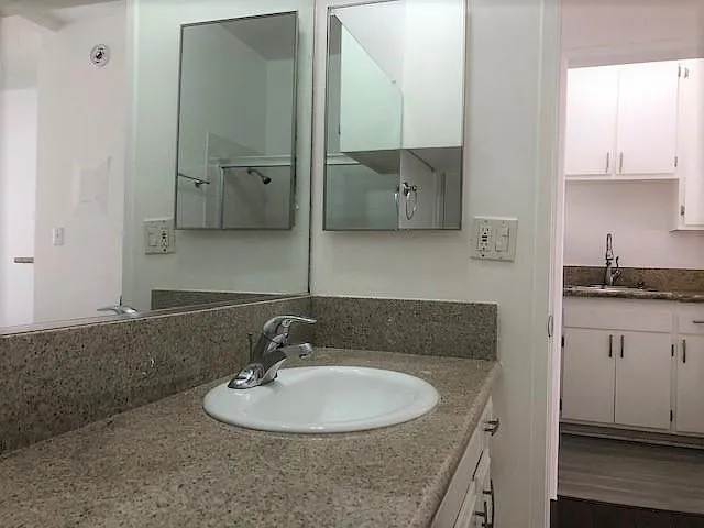 Bathroom vanity space.