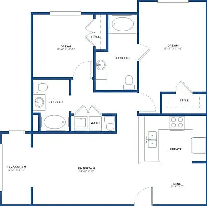 2x2 Small w/Sunroom Renovated Floor Plan 2x2 Small w/Sunroom Renovated Floor Plan