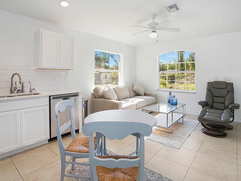 Eating area and living room