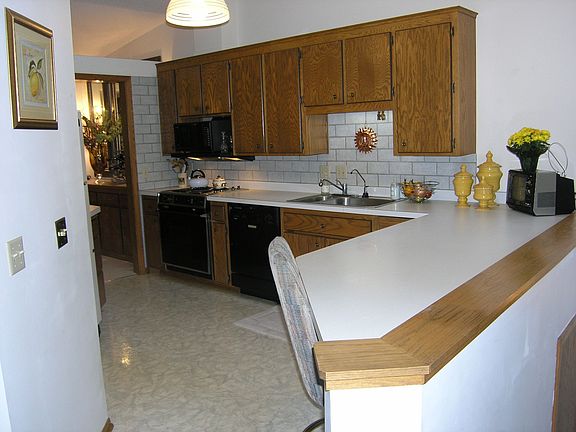 Kitchen flows nicely from dining area to living area