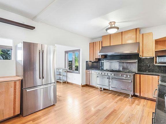 professional kitchen with range