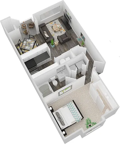 Floor plan 1x1A Renovated
