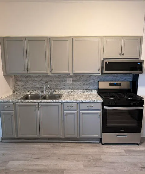 Kitchen, Gas Stove and Microwave