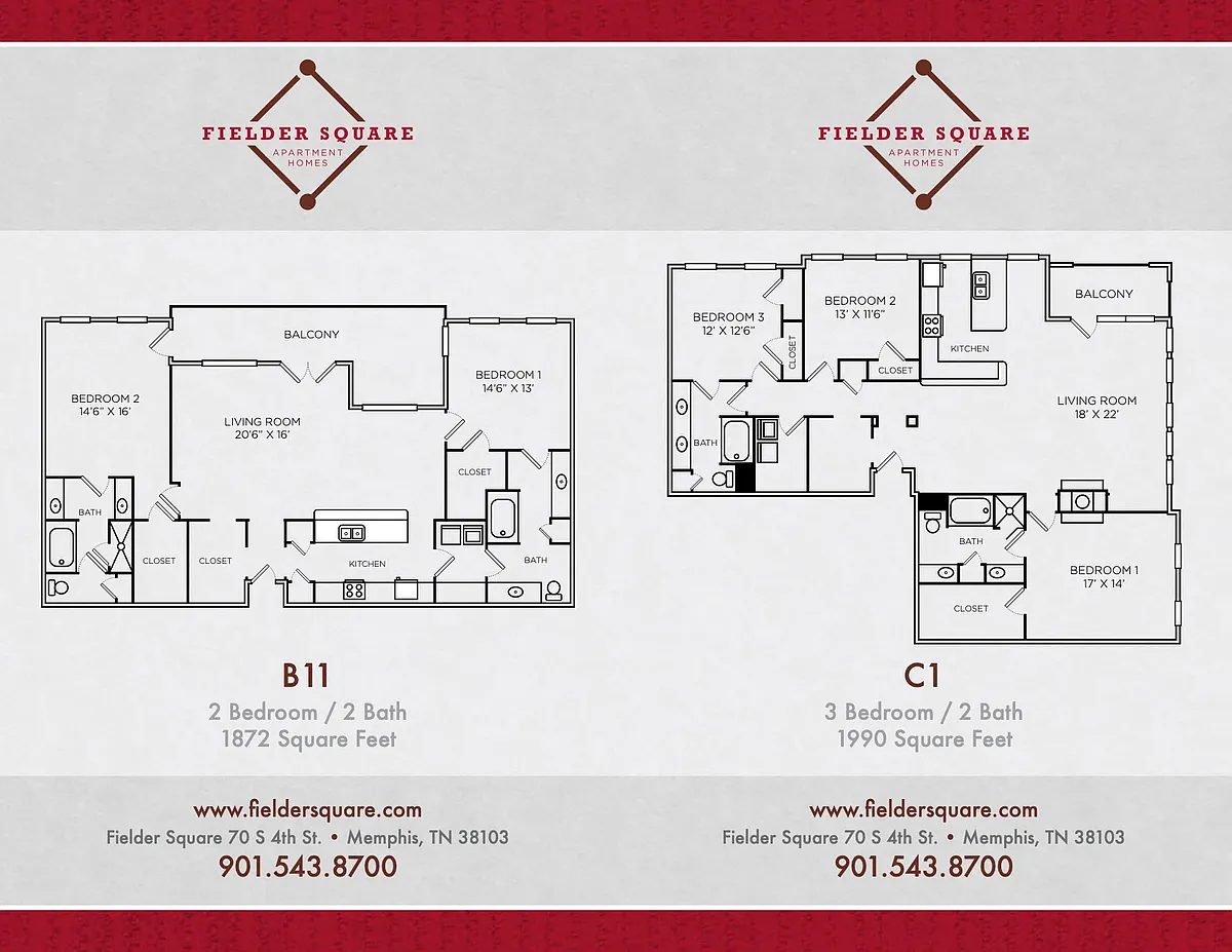Floor plan C1 Three Bedroom