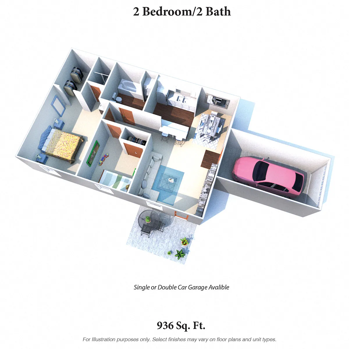 Floor plan 2 Bedroom 2 Bath